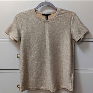 Forever 21 Small Champagne Short Sleeve Top